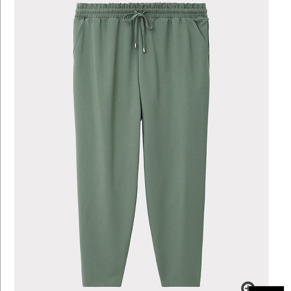 LIGHT OLIVE GREEN CREPE PAPERBAG WAIST PANT